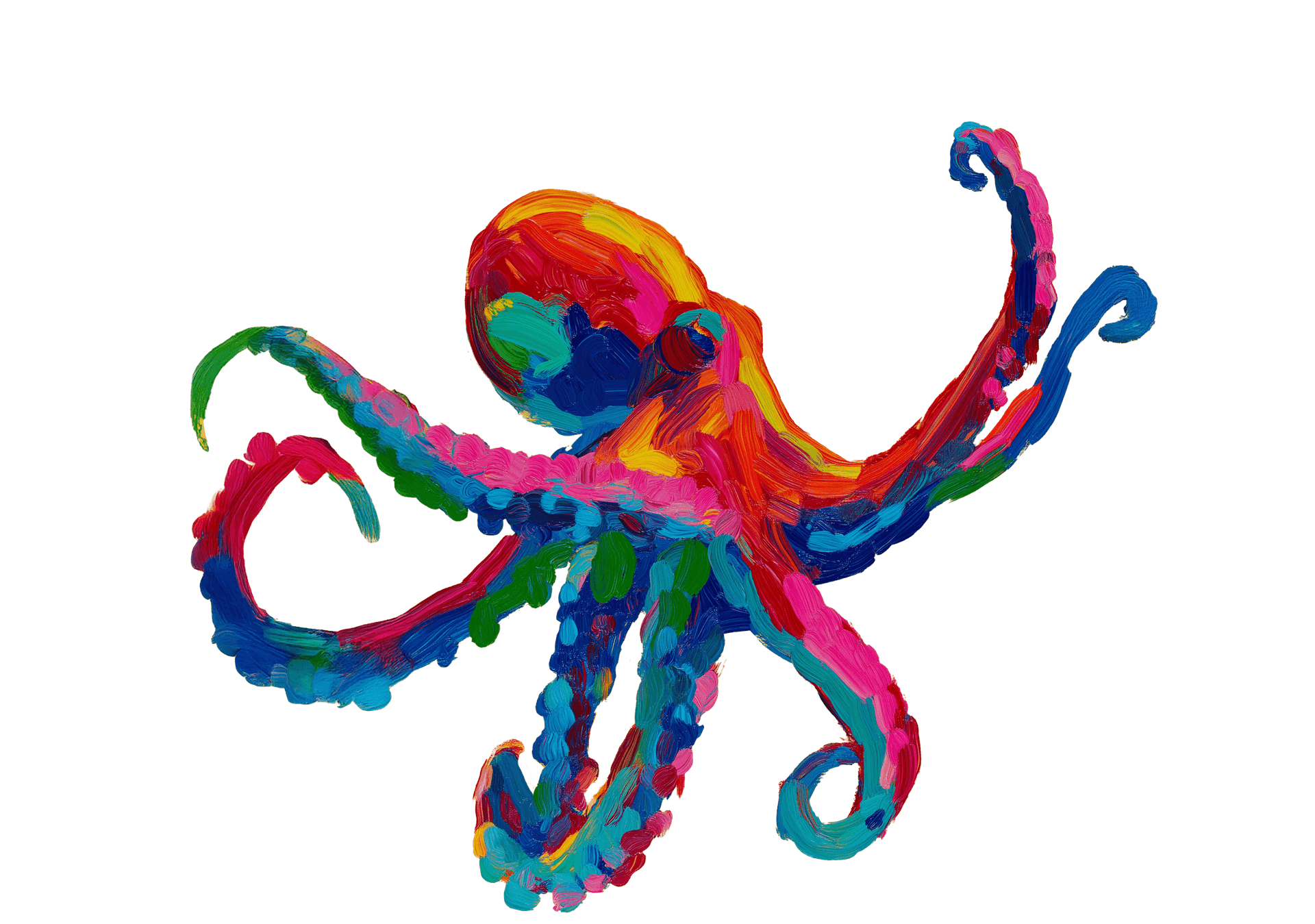 Painted rainbow octopus